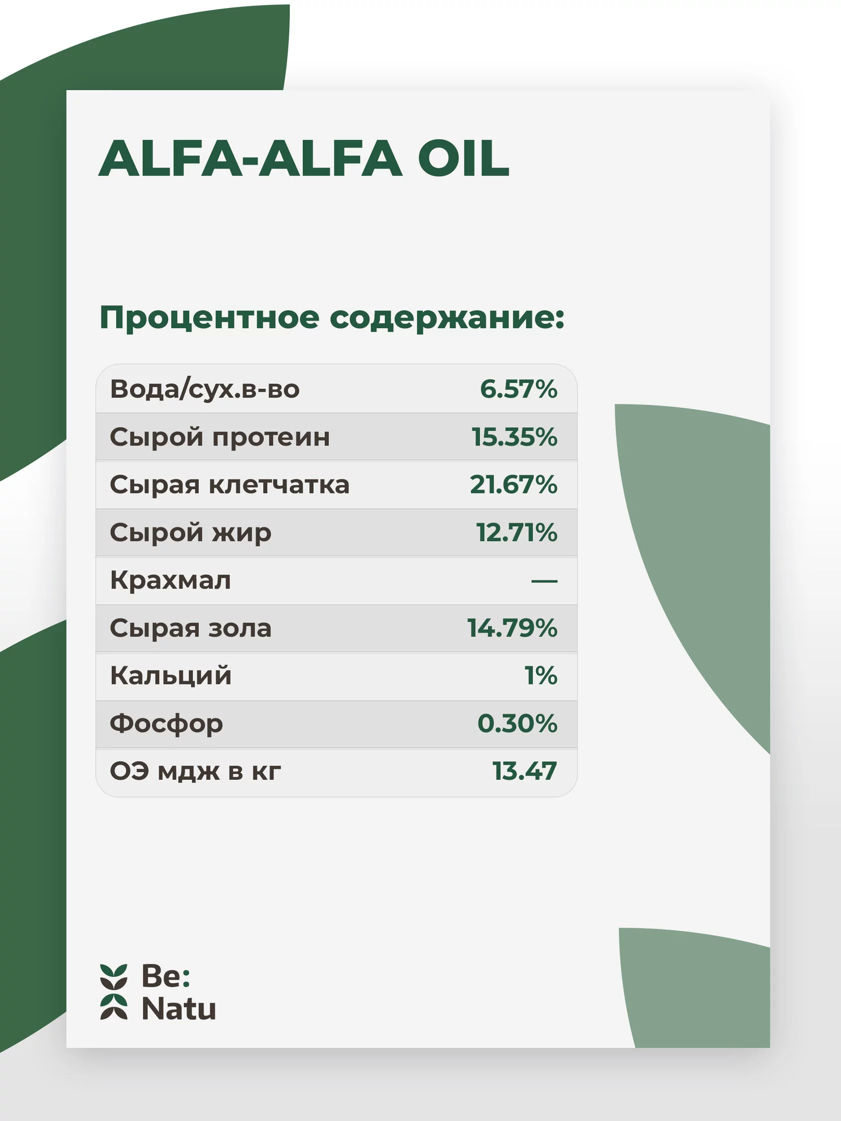  Be:Natu Alfa-Alfa oil 15 